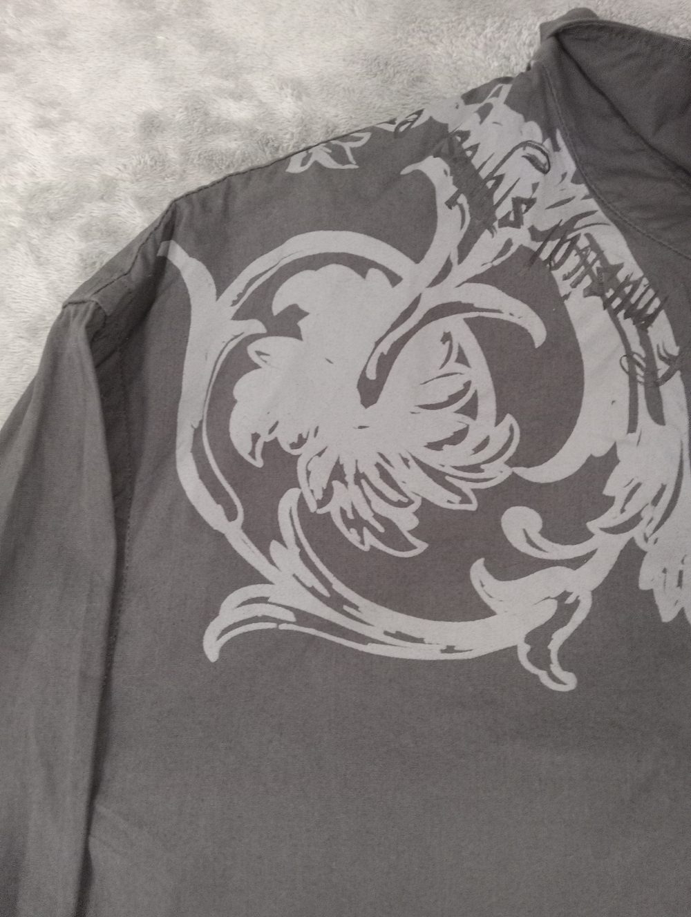 APT.9 Men's Gray Botton Donw Shirt with White Wing Graphic Size XL - Picture 6 of 13